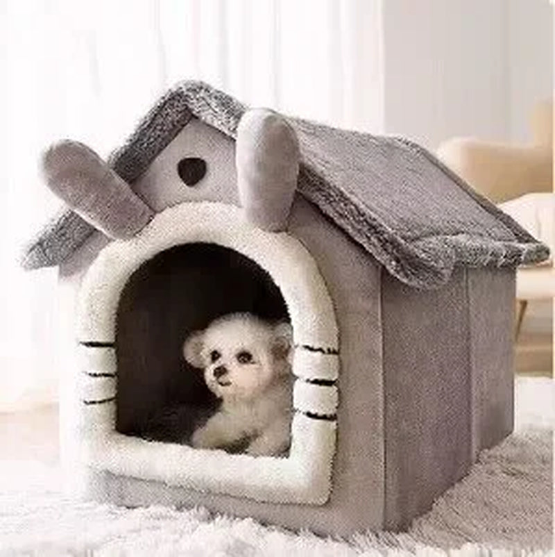 Cozy Indoor Pet Tent Bed – Soft Dog & Cat House with Removable Cushion for Small, Medium & Large Pets