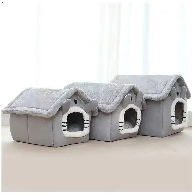 Cozy Indoor Pet Tent Bed – Soft Dog & Cat House with Removable Cushion for Small, Medium & Large Pets