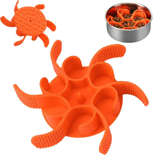 Dog Slow Feeder Bowls Silicone Spiral Pet Food Feeder Insert to Slow down Eating for Large Medium Small Breed Dogs